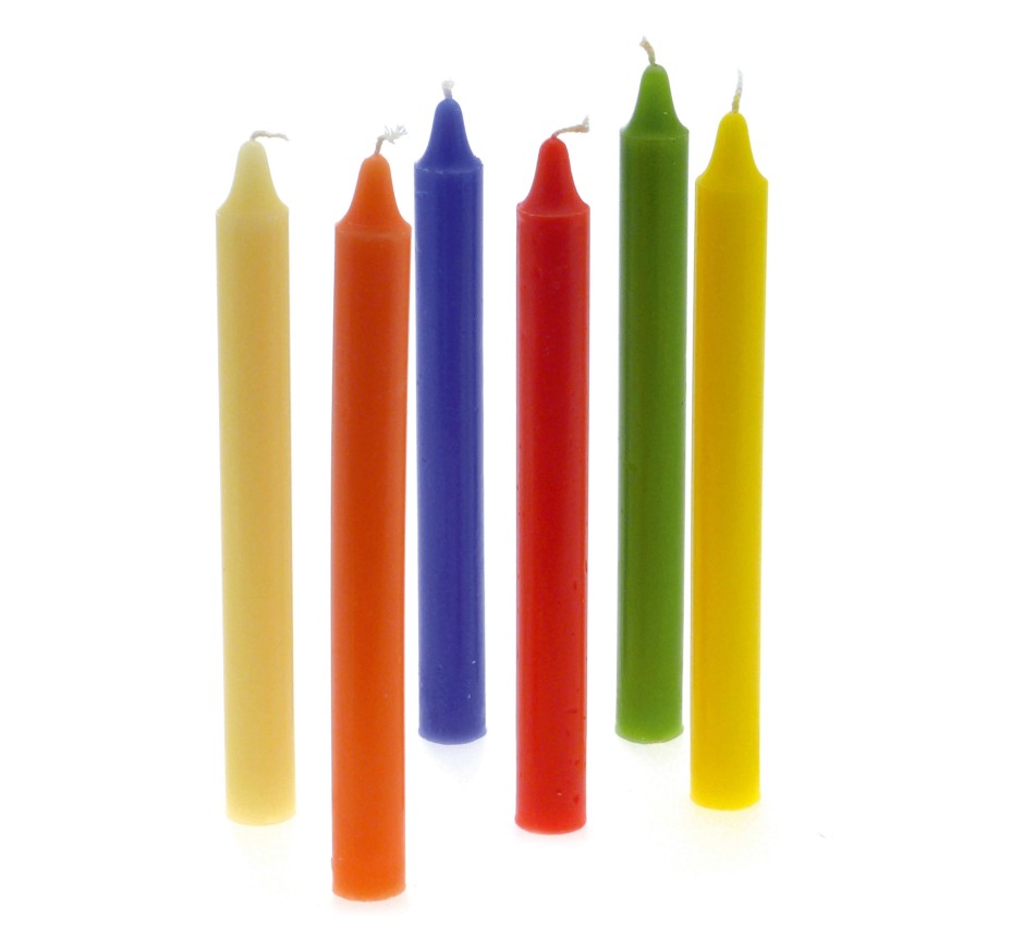 Candele candela cilindrica da candeliere colorata in for Candele colorate