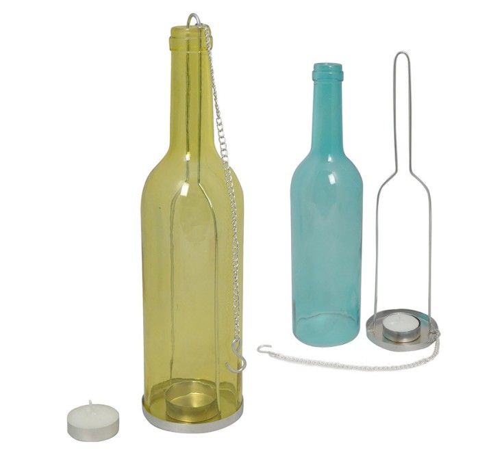 Bottiglia di vetro appendibile portatealight