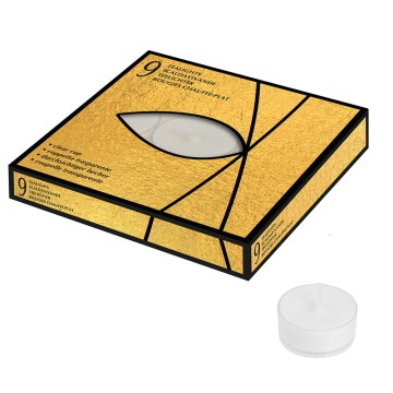Box 9 Tealight in coppetta trasparente ( 4 h )